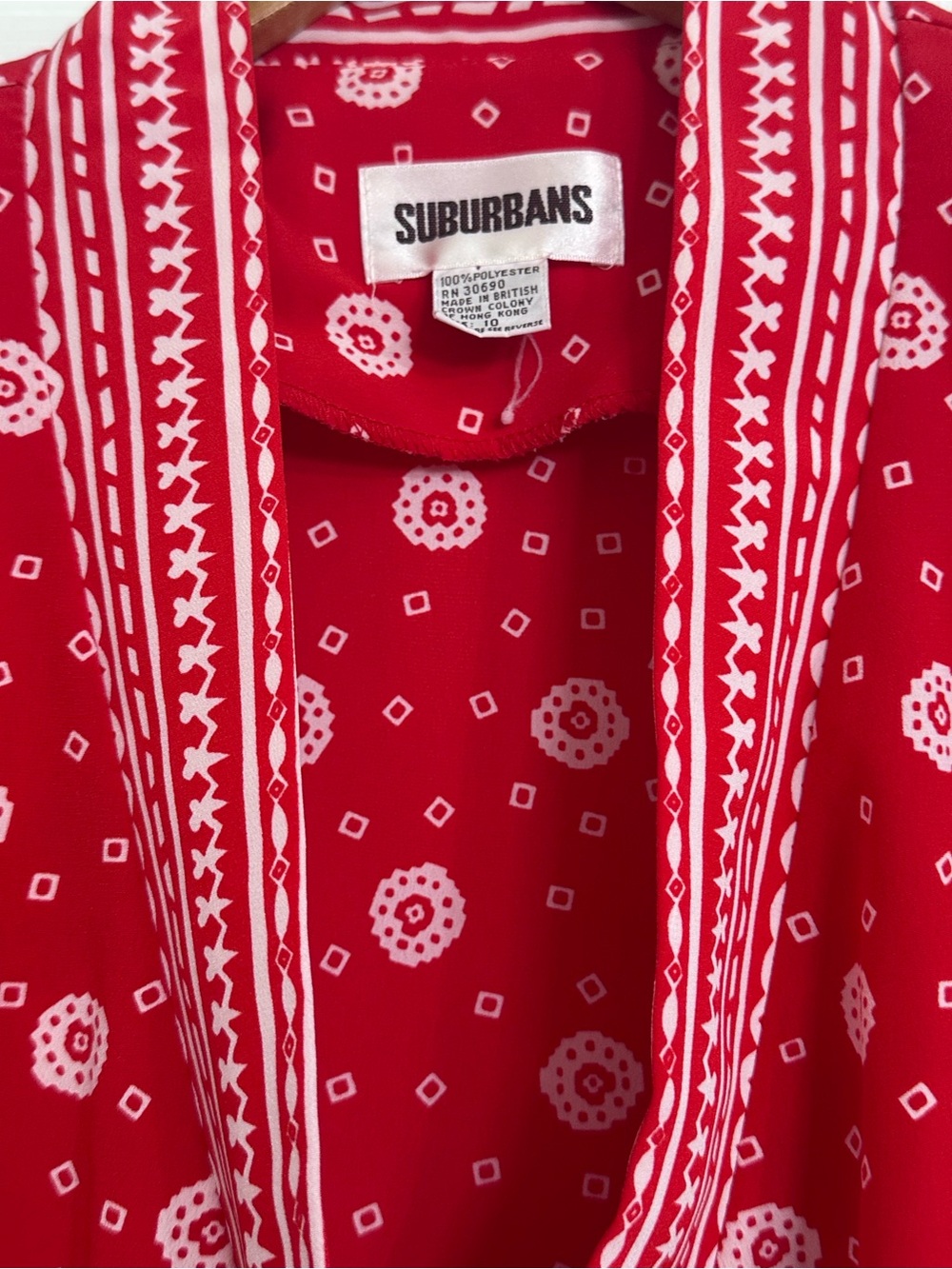 Vintage Country Suburbans 2 Piece Pant Set Red Bandana Print Wide Leg 10 ILGWU - Picture 8 of 13